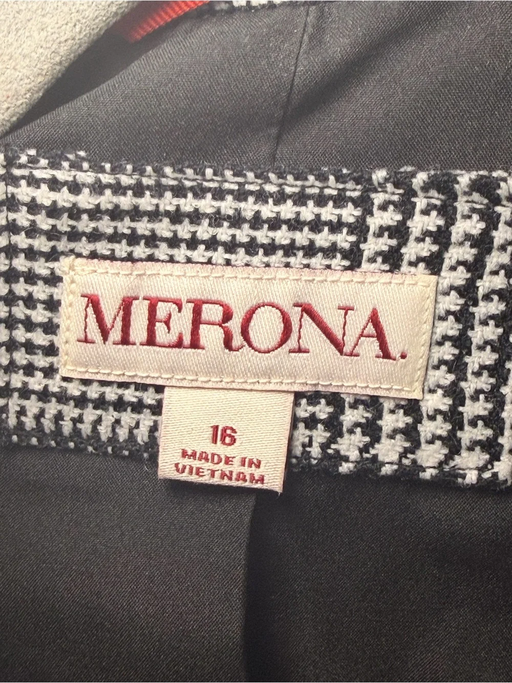 Merona Gray Glen Plaid Single-Button Blazer size 16